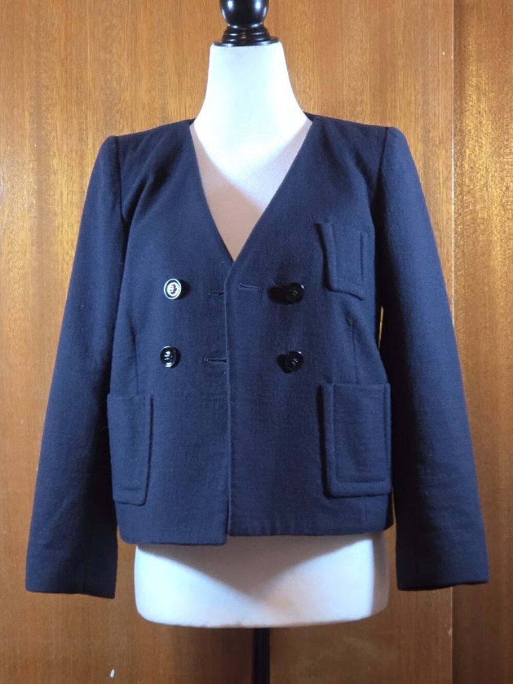 Sonia by Sonia Rykiel Black Cotton Wool Double-Breasted Jacket - Size 38